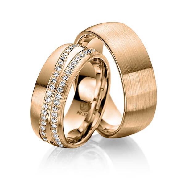 Trauringe Rosegold mit Diamanten RU-1148-ROSE (PAARPREIS) - Trauringmacher München