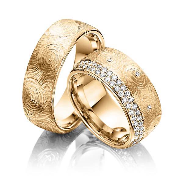 Trauringe Rosegold mit Diamanten RU-1423-ROSE (PAARPREIS) - Trauringmacher München