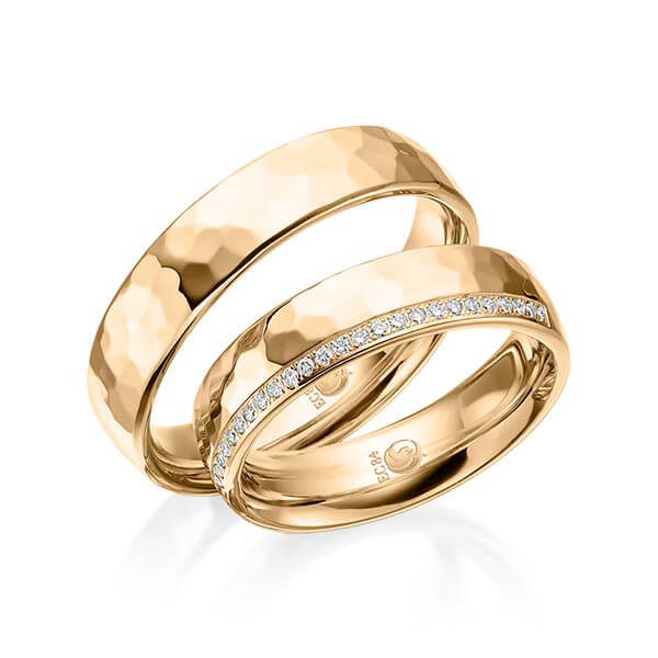 Trauringe Rosegold mit Diamanten RU-1525-ROSE (PAARPREIS) - Trauringmacher München