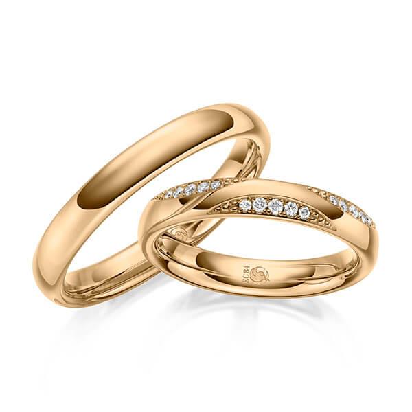 Trauringe Rosegold mit Diamanten RU-1629-ROSE (PAARPREIS) - Trauringmacher München