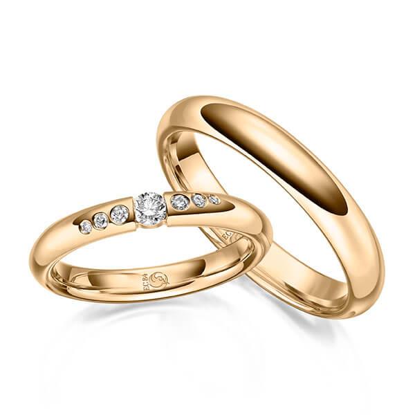 Trauringe Rosegold mit Diamanten RU-1630-ROSE (PAARPREIS) - Trauringmacher München