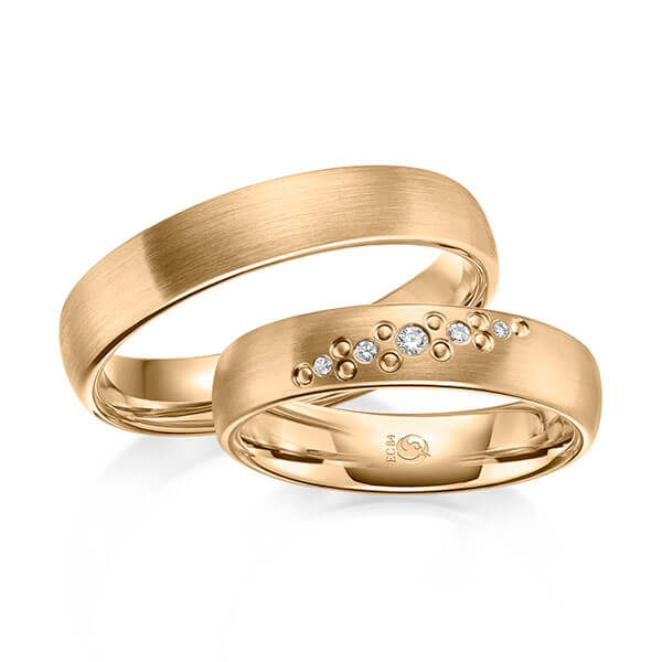 Trauringe Rosegold mit Diamanten RU-1636-ROSE (PAARPREIS) - Trauringmacher München