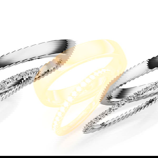 Trauringe Rosegold mit Diamanten RU-1770-ROSE (PAARPREIS) - Trauringmacher München