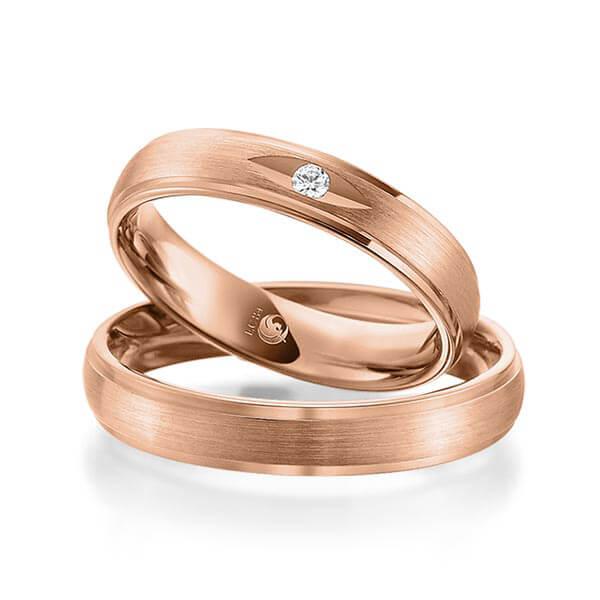 Trauringe Rotgold mit Diamanten RU-1083-RG (PAARPREIS) - Trauringmacher München