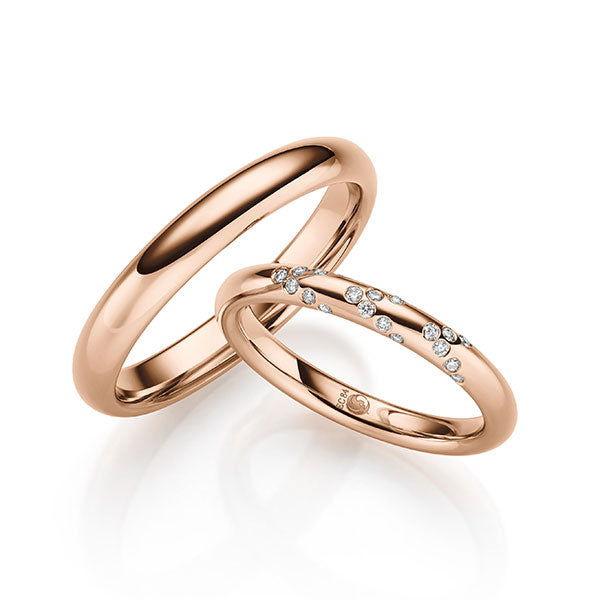Trauringe Rotgold mit Diamanten RU-1704-RG (PAARPREIS) - Trauringmacher München