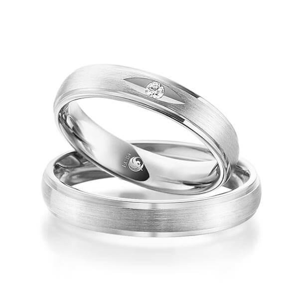 Trauringe Weißgold mit Diamanten RU-1083-WG (PAARPREIS) - Trauringmacher München