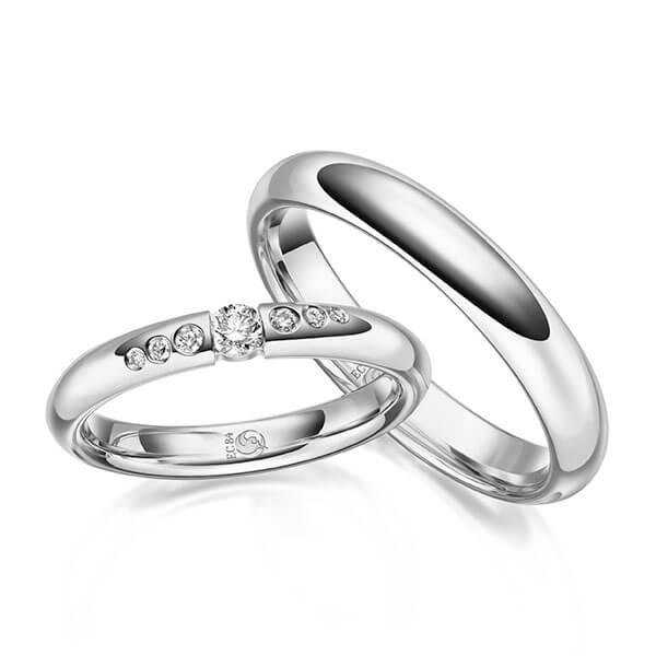 Trauringe Weißgold mit Diamanten RU-1630-WG (PAARPREIS) - Trauringmacher München