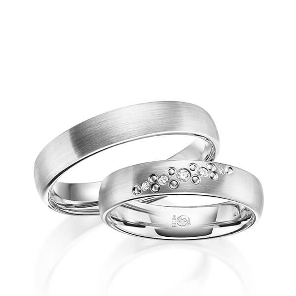 Trauringe Weißgold mit Diamanten RU-1636-WG (PAARPREIS) - Trauringmacher München
