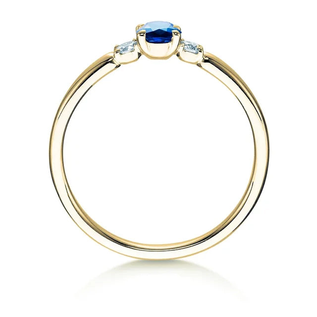 Verlobungsring GLORY PETITE Gelbgold mit Saphir & Diamanten 0.07ct - Trauringmacher München
