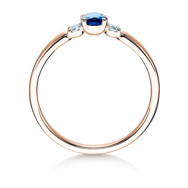 Verlobungsring GLORY PETITE Rosegold mit Saphir & Diamanten 0.07ct - Trauringmacher München