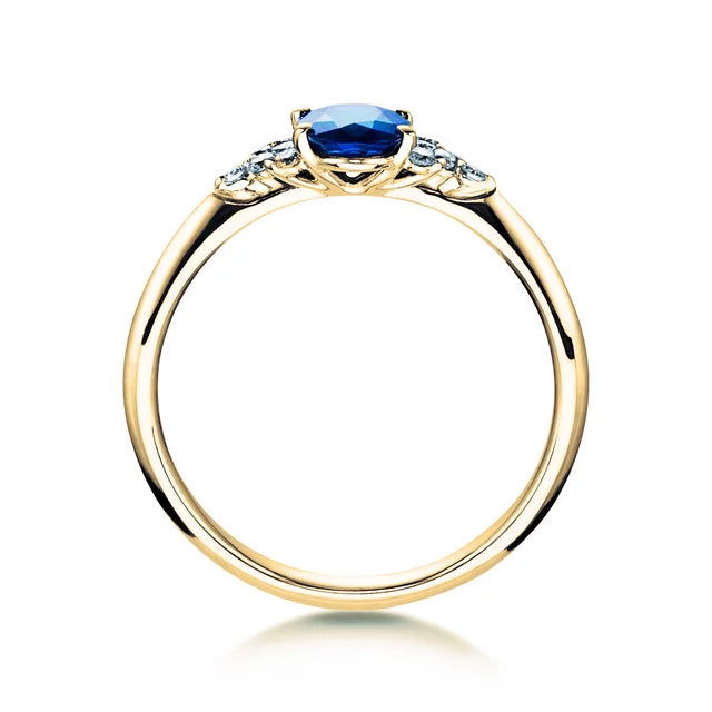 Verlobungsring GLORY PETITE SAPHIR Gelbgold mit Saphir & Diamanten 0.12ct - Trauringmacher München