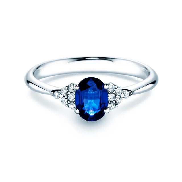 Verlobungsring GLORY PETITE SAPHIR Platin mit Saphir & Diamanten 0.12ct - Trauringmacher München