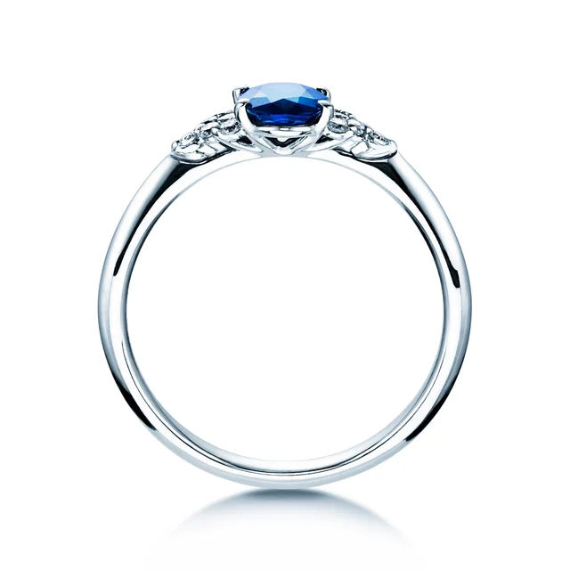 Verlobungsring GLORY PETITE SAPHIR Platin mit Saphir & Diamanten 0.12ct - Trauringmacher München