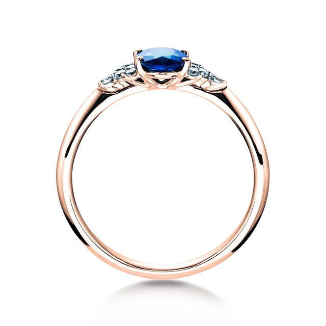 Verlobungsring GLORY PETITE SAPHIR Rosegold mit Saphir & Diamanten 0.12ct - Trauringmacher München
