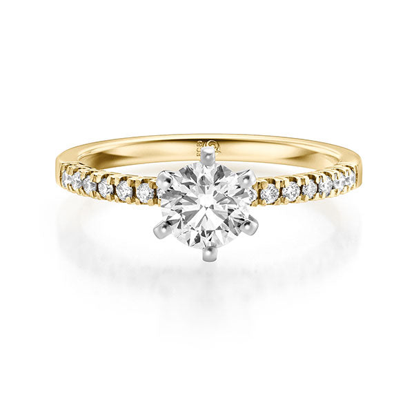 Verlobungsring Gelbgold/- 750 mit Diamanten 0.64ct | SKY - Trauringmacher München