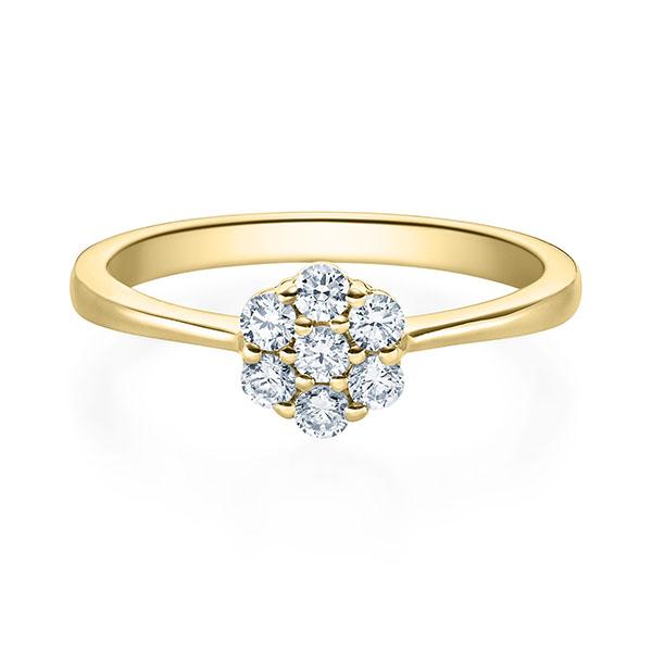 Verlobungsring Gelbgold 750/- mit Diamanten zus. 0.25ct | FLOWER - Trauringmacher München