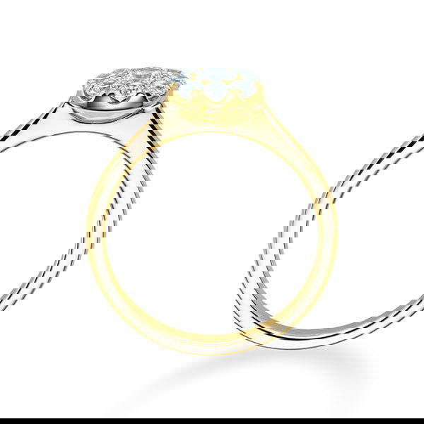 Verlobungsring Gelbgold 750/- mit Diamanten zus. 0.40ct | HALO - Trauringmacher München