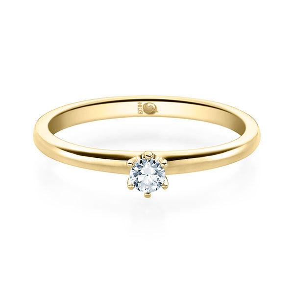 Verlobungsring Gelbgold mit Diamant ab 0.10ct | SOLITÄR - Trauringmacher München