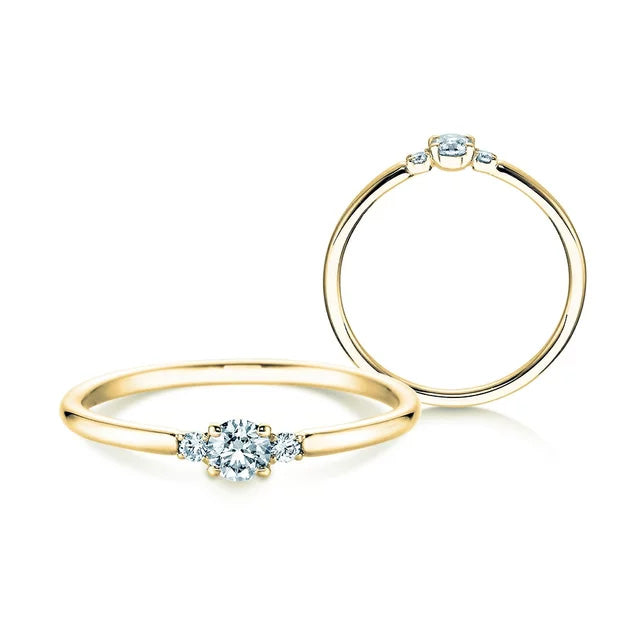 Verlobungsring Gelbgold mit Diamanten zus. 0.20ct | GLORY PETITE - Trauringmacher München