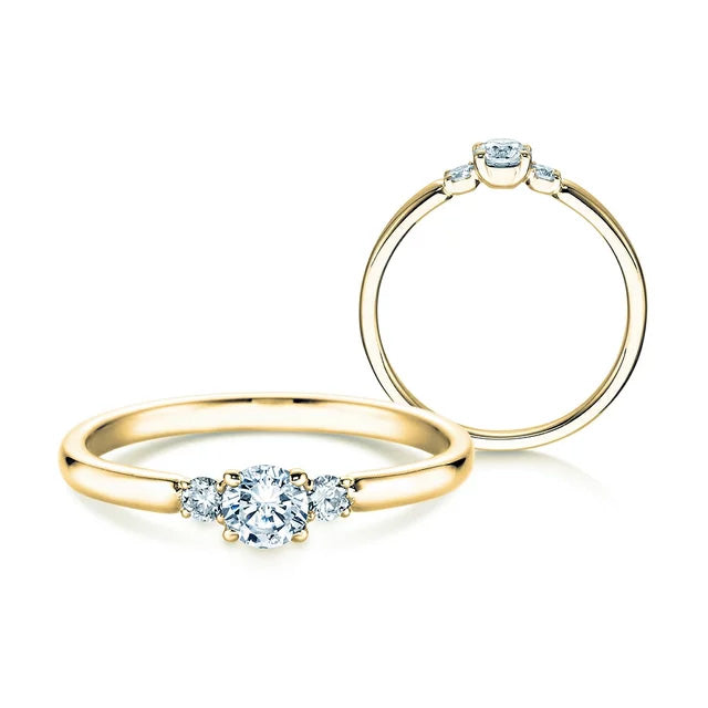 Verlobungsring Gelbgold mit Diamanten zus. 0.30ct | GLORY PETITE - Trauringmacher München