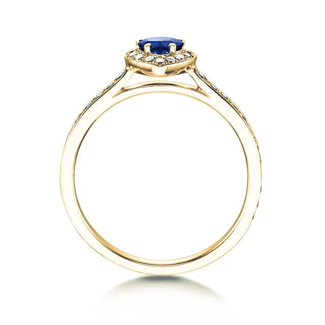 Verlobungsring HEART SAPHIR Gelbgold mit Saphir & Diamanten 0.34ct - Trauringmacher München
