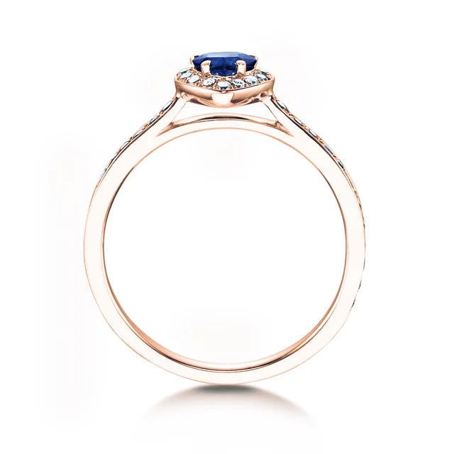Verlobungsring HEART SAPHIR Rosegold mit Saphir & Diamanten 0.34ct - Trauringmacher München