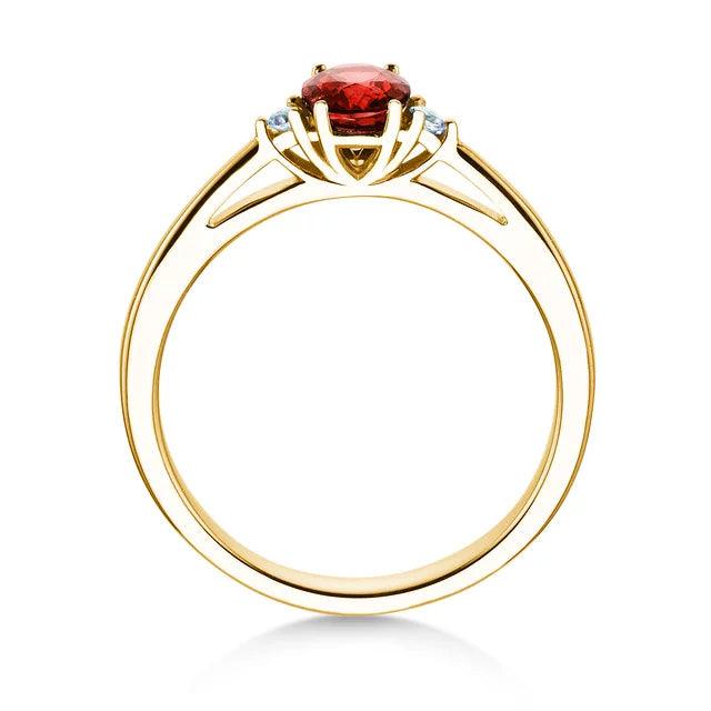 Verlobungsring LIFE Gelbgold mit Rubin & Diamanten 0.03ct - Trauringmacher München