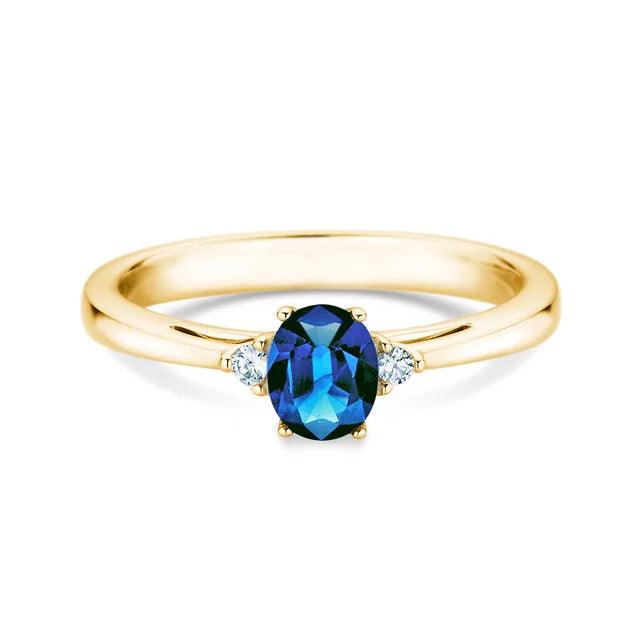 Verlobungsring LIFE Gelbgold mit Saphir & Diamanten 0.03ct - Trauringmacher München