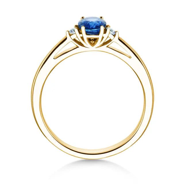 Verlobungsring LIFE Gelbgold mit Saphir & Diamanten 0.03ct - Trauringmacher München