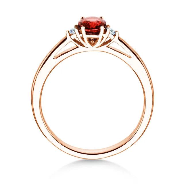 Verlobungsring LIFE Rosegold mit Rubin & Diamanten 0.03ct - Trauringmacher München
