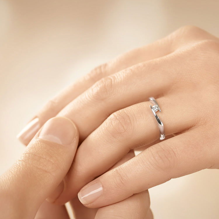 Verlobungsring Platin 950/- mit Diamant 0,25ct | TWIST - Trauringmacher München