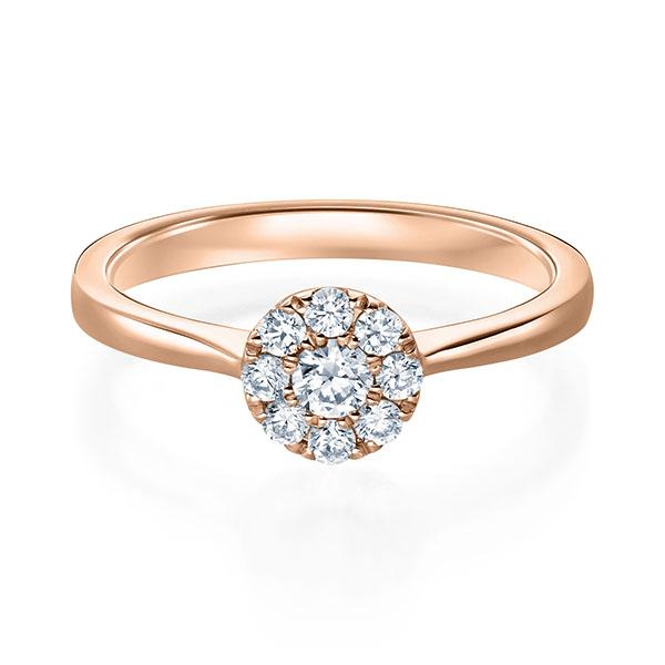 Verlobungsring Rosegold 750/- mit Diamanten zus. 0.25ct | HALO - Trauringmacher München