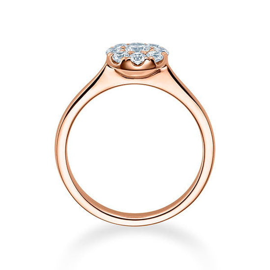 Verlobungsring Rosegold 750/- mit Diamanten zus. 0.25ct | HALO - Trauringmacher München