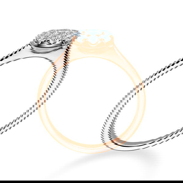 Verlobungsring Rosegold 750/- mit Diamanten zus. 0.25ct | HALO - Trauringmacher München