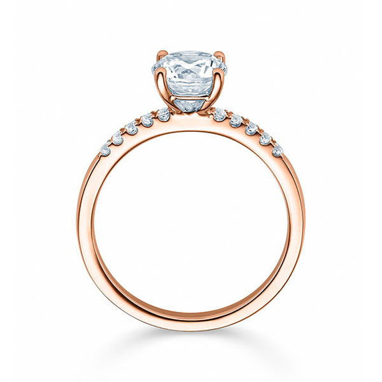 Verlobungsring Rosegold 750/- mit Diamanten zus. 0.33ct | DIAMORE - Trauringmacher München