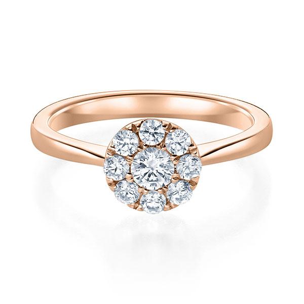 Verlobungsring Rosegold 750/- mit Diamanten zus. 0.40ct | HALO - Trauringmacher München
