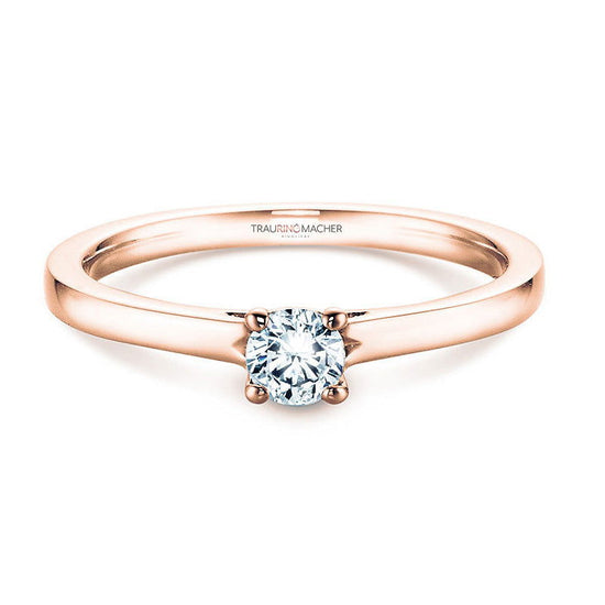 Verlobungsring Rosegold mit Diamant 0,25ct | HERZLOVE - Trauringmacher München