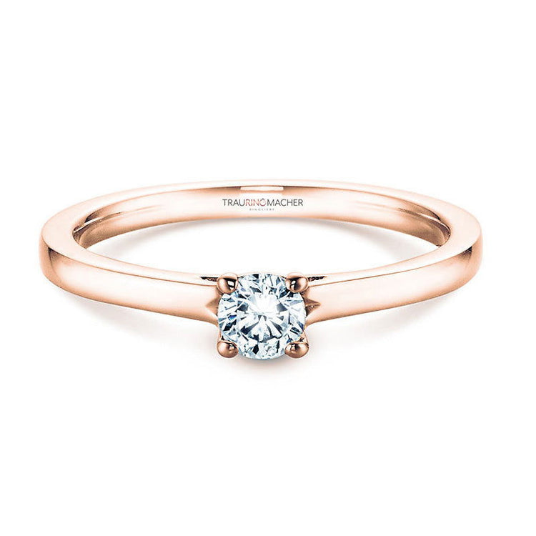 Verlobungsring Rosegold mit Diamant 0,25ct | HERZLOVE - Trauringmacher München