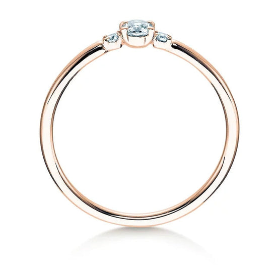 Verlobungsring Rosegold mit Diamanten zus. 0.20ct | GLORY PETITE - Trauringmacher München