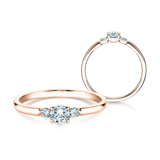 Verlobungsring Rosegold mit Diamanten zus. 0.30ct | GLORY PETITE - Trauringmacher München