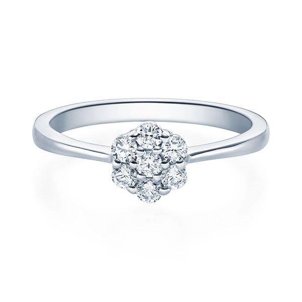 Verlobungsring Weißgold 750/- mit Diamanten zus. 0.25ct | FLOWER - Trauringmacher München