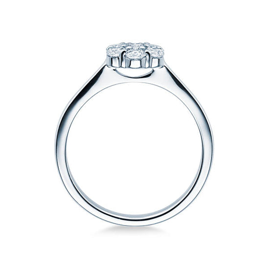 Verlobungsring Weißgold 750/- mit Diamanten zus. 0.25ct | FLOWER - Trauringmacher München
