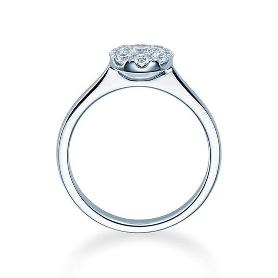 Verlobungsring Weißgold 750/- mit Diamanten zus. 0.25ct | HALO - Trauringmacher München