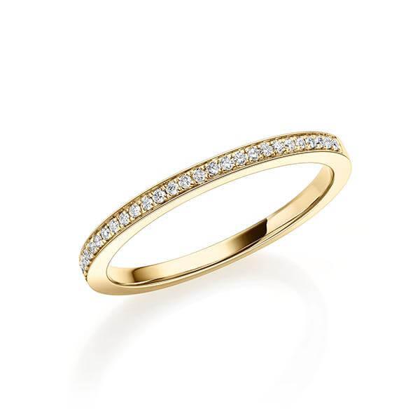 Vorsteckring Gelbgold in 750/- 18ct mit Diamanten zus. 0.09ct TW.VSI | ISARTOR - Trauringmacher München