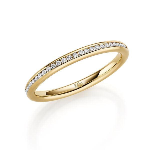 Vorsteckring Gelbgold in 750/- 18ct mit Diamanten zus. 0.14ct TW.VSI | HERZLOVES - Trauringmacher München
