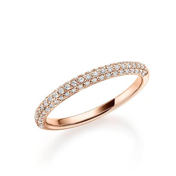 Vorsteckring Rosegold 750/- 18ct mit Diamanten zus. 0.28ct TW.VSI | DIAM - Trauringmacher München