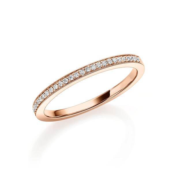 Vorsteckring Rosegold in 750/- 18ct mit Diamanten zus. 0.09ct TW.VSI | ISARTOR - Trauringmacher München