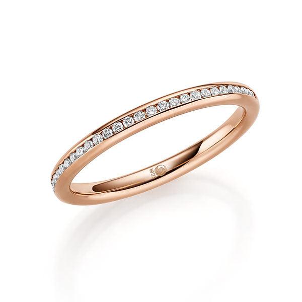 Vorsteckring Rosegold in 750/- 18ct mit Diamanten zus. 0.14ct TW.VSI | HERZLOVES - Trauringmacher München
