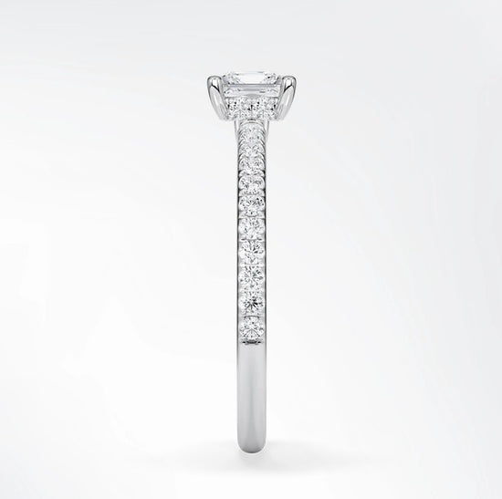 Verlobungsring Platin 950 mit Diamanten I AMORE PRINCESS PAVE
