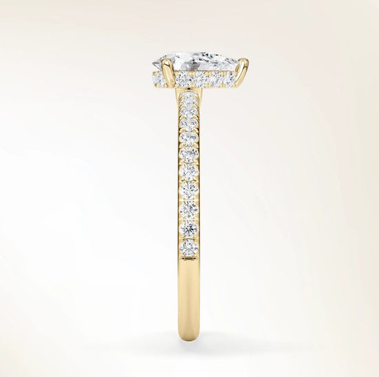 Verlobungsring Gelbgold 585 mit Diamant I AMORE TROPFEN PAVE